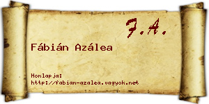 Fábián Azálea névjegykártya